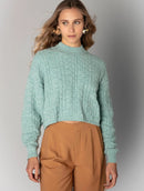 Blusa cropped com tecimento em tranças aBenção