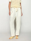 Calça reta com bolsos sobrepostos, cordão ajustável e barra dobrada Biamar