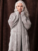 Casaco alongado vazado com mangas de cava quadrada e sem fechamento frontal Biamar