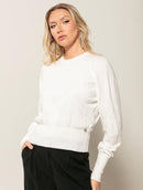 Blusa com gola redonda e mangas de cava raglan Biamar