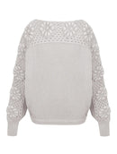 Blusa em algodão em ponto margarida com detalhe vazado e gola canoa Biamar