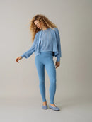 Casaco em algodão com pontos vazados e mangas de cava quadrada Biamar