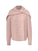 Casaco com gola estilo de capa marinheiro, detalhe transpassado e ponto em trança Biamar