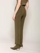 Calça reta canelada em algodão Biamar