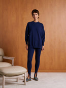 Calça fusô canelada em algodão com alça no pé Biamar