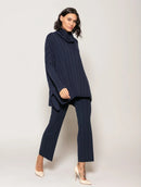 Calça reta canelada em algodão Biamar