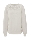 Blusa em algodão com detalhe em recorte, gola redonda e mangas de cava raglan Biamar