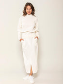 Blusa com gola média e mangas bufantes de cava raglan Biamar