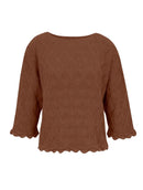 Blusa em algodão com trama detalhada e barra ondulada Biamar