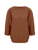 Blusa em algodão com detalhes em ponto pipoca e gola redonda Biamar