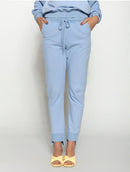 Calça em algodão com bolsos, cordão ajustável e barra mullet Biamar