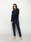 Calça em algodão com bolsos, cordão ajustável e barra mullet Biamar