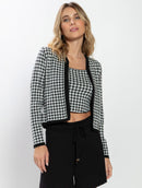 Casaco com padronagem em pied de coq e mangas de cava posta Urbanity