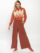 Calça pantalona com pregas, bolsos sobrepostos e elástico Urbanity