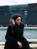 Casaco longo com tecimento em tranças, mangas bufantes e de cava quadrada Biamar