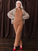 Calça reta canelada com bolsos faca Biamar